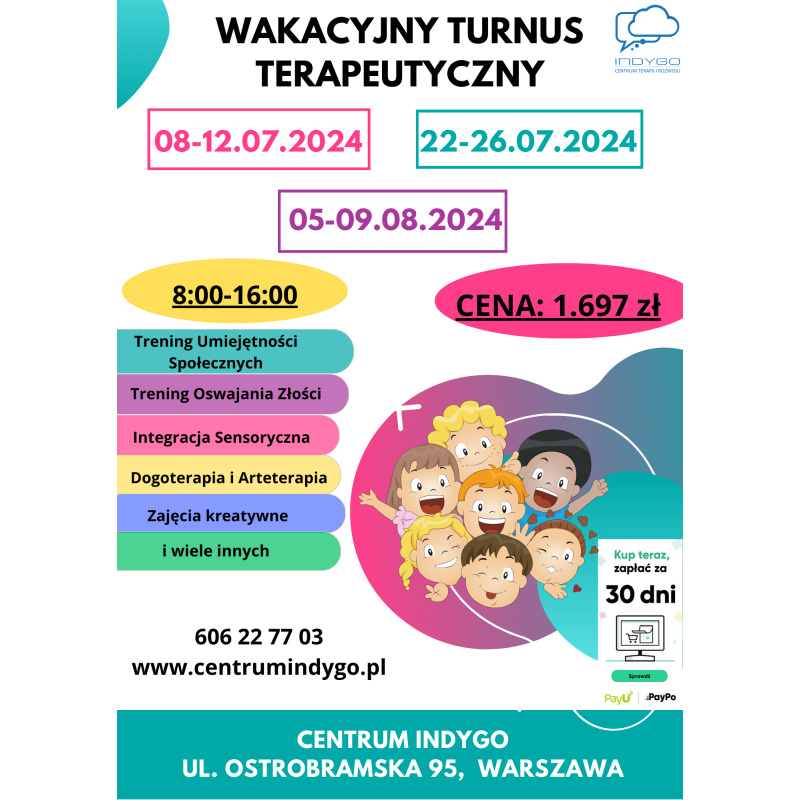 Wakacyjny Turnus Terapeutyczny Warszawa Gocław (ul.Ostrobramska 95)
